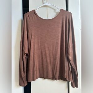 Old Navy Luxe Brown Long Sleeve Stretchy Long Sleeve Top XL